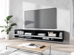 Szafki Rtv>BRATEX Nowoczesna szafka wisząca RTV 180 cm wzór fali AROMA