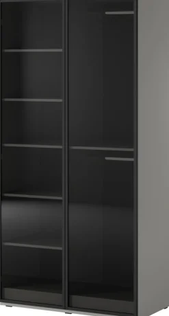 Meble Dla Dzieci|Szafy Modułowe>PIASKI Nowoczesna szara szafa modułowa dwudrzwiowa 101 cm SIGMA szary