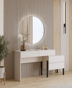 Zestawy Mebli Do Sypialni|Toaletki I Konsole></noscript>Helvetia Nowoczesna toaletka wisząca z lustrem do sypialni 90cm kaszmir JUKON