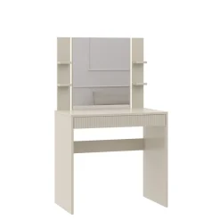 Toaletki I Konsole>INTER MEBLE Nowoczesna toaletka z lustrem i szufladą ORIANA kaszmir