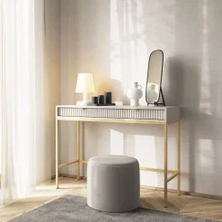 Biurka|Toaletki I Konsole></noscript>PIASKI Nowoczesna toaletka z szufladami AVANTI cashmere kaszmir