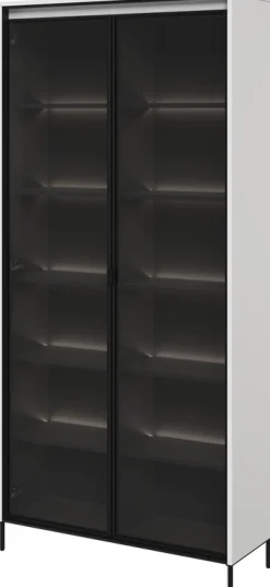 Zestawy Mebli Do Salonu|Witryny>lenart. Nowoczesna witryna biała z wysokimi nóżkami do salonu 90 cm TREND