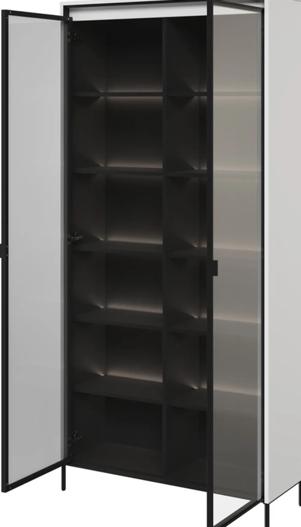 Zestawy Mebli Do Salonu|Witryny>lenart. Nowoczesna witryna biała z wysokimi nóżkami do salonu 90 cm TREND