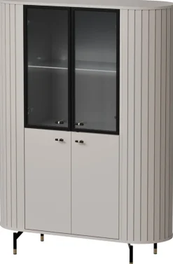 Witryny></noscript>DOLMAR Nowoczesna witryna do salonu 112 cm ZELDA cashmere kaszmir