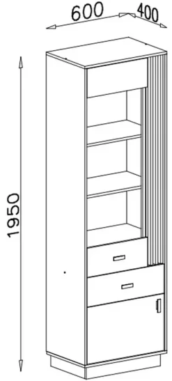 Witryny></noscript>MEBLAR Nowoczesna witryna do salonu 60 cm kaszmir AGRA