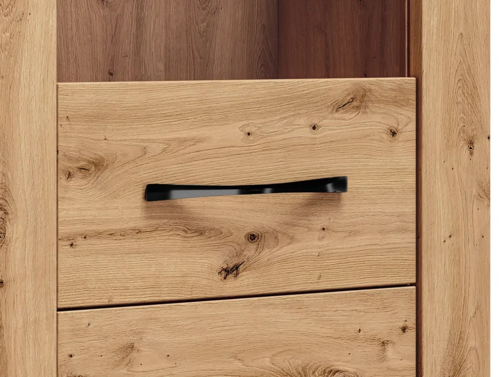 Zestawy Mebli Do Salonu|Witryny>ML Meble Nowoczesna witryna do salonu ze szklanymi półkami 55 cm ARTIS dąb artisan