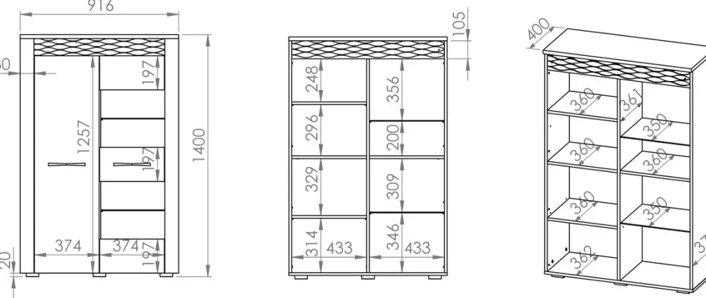 Zestawy Mebli Do Salonu|Witryny>ML Meble Nowoczesna witryna do salonu 92 cm ARTIS cichy domyk dąb artisan