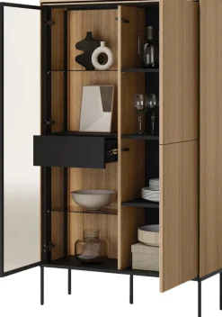 Zestawy Mebli Do Salonu|Witryny></noscript>lenart. Nowoczesna witryna na książki do salonu 90 cm VISSO