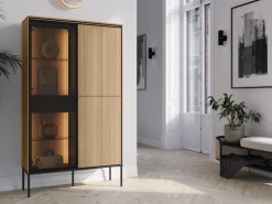 Zestawy Mebli Do Salonu|Witryny></noscript>lenart. Nowoczesna witryna na książki do salonu 90 cm VISSO