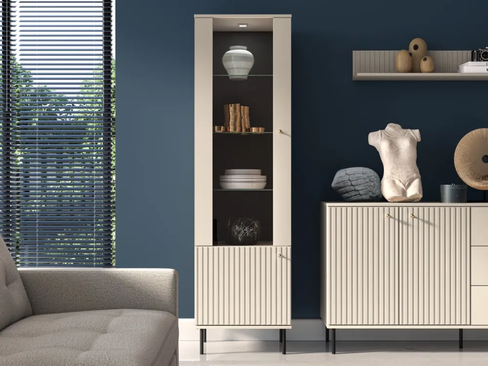 Zestawy Mebli Do Salonu|Witryny>ML Meble Nowoczesna witryna wysoka do salonu SOPHIE cashmere