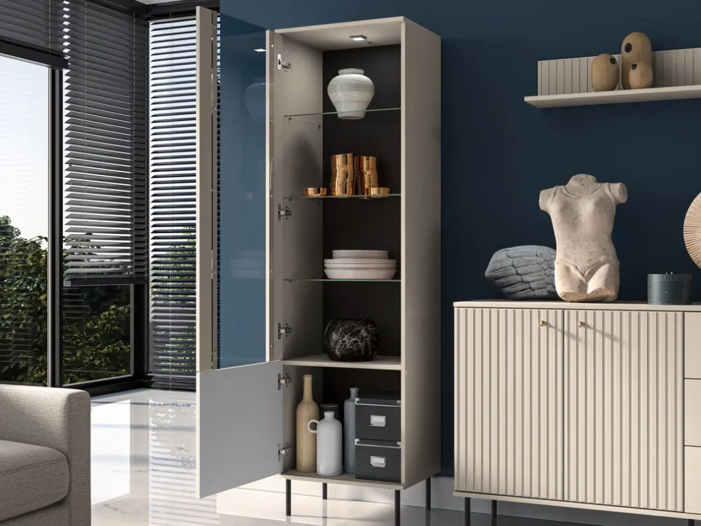 Zestawy Mebli Do Salonu|Witryny>ML Meble Nowoczesna witryna wysoka do salonu SOPHIE cashmere