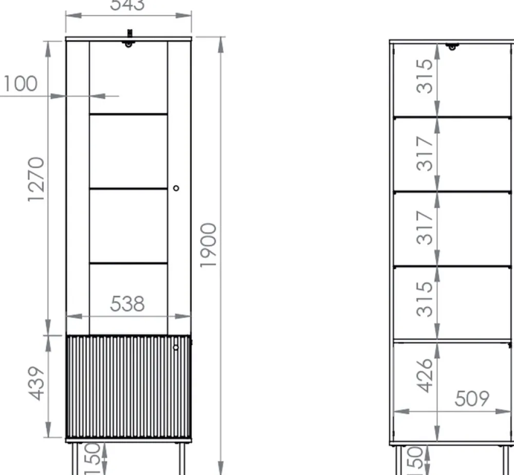 Zestawy Mebli Do Salonu|Witryny>ML Meble Nowoczesna witryna wysoka do salonu SOPHIE cashmere