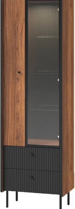 Zestawy Mebli Do Salonu|Witryny>DOLMAR Nowoczesna witryna z dwoma szufladami 60 cm PINNACLE