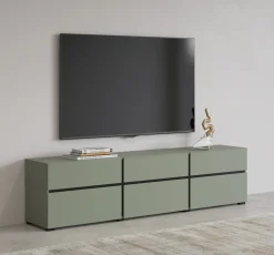 Zestawy Mebli Do Sypialni|Szafki Rtv></noscript>Helvetia Nowoczesna zielona szafka RTV do salonu pod telewizor 180 cm CROSS