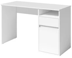 Biurka|Meble Młodzieżowe>MEBLOSIEK Nowoczesne białe biurko młodzieżowe BILLY z szufladą i półką biały