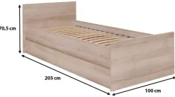 Łóżka Młodzieżowe|Łóżka Ze Stelażem></noscript>MARIDEX Nowoczesne białe łóżko do pokoju młodzieżowego 90x200 cm COSTA biały