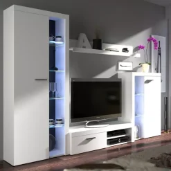 Meblościanki>Lempert Nowoczesne białe meble SAMBA biały