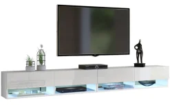 Zestawy Mebli Do Salonu|Szafki Rtv>BROMARKT Nowoczesne białe szafki RTV 280 cm PREMIUM QUAD biały