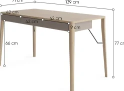 Biurka></noscript>lenart. Nowoczesne biurko z szufladami skandynawskie 140 cm MATCH