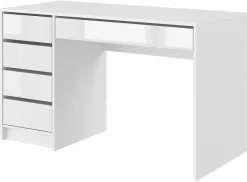 Biurka|Meble Młodzieżowe>LASKI Nowoczesne biurko z szufladami JULIA biały połysk