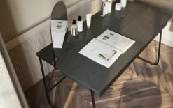 Biurka></noscript>lenart. Nowoczesne czarne biurko z szufladami i metalowymi nogami 135x77 cm MATCH