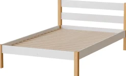 Meble Dla Dzieci|Łóżka Młodzieżowe>DOLMAR Nowoczesne drewniane białe łóżko 120x200 cm ze stelażem IVALO