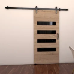 Drzwi Przesuwne>przesuwne.com Nowoczesne drzwi przesuwne do garderoby 90 cm CRISTO dąb sonoma