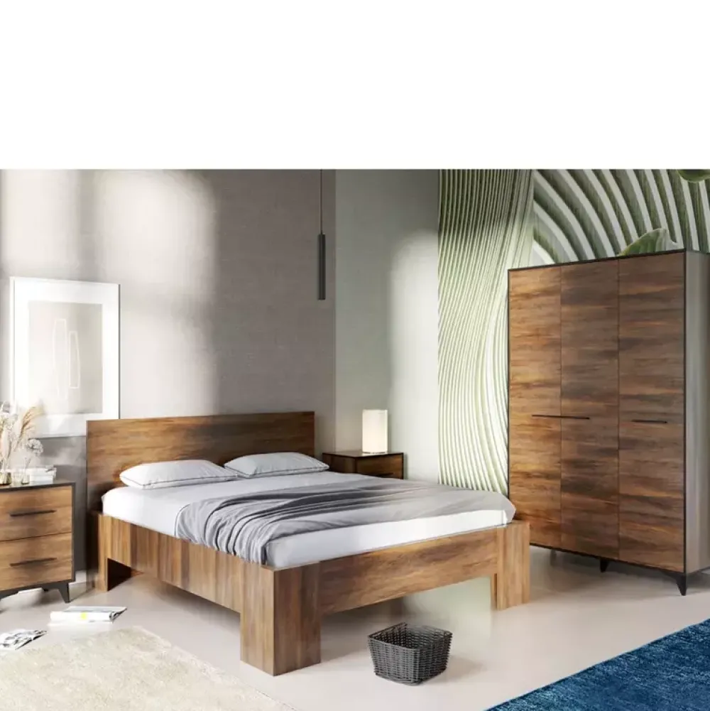 Zestawy Mebli Do Sypialni>GAŁA MEBLE Nowoczesne łóżko do sypialni 160x200 FERANO shirin walnut