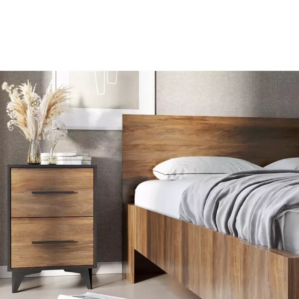 Zestawy Mebli Do Sypialni>GAŁA MEBLE Nowoczesne łóżko do sypialni 160x200 FERANO shirin walnut