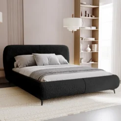 Łóżka Ze Stelażem|Łóżka Na Nóżkach>UNISTYL MEBLE Nowoczesne łóżko do sypialni 180x200 cm MALI pojemnik na pościel czarne