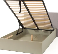 Meble Dla Dzieci|Meble Młodzieżowe>MEBLAR Nowoczesne łóżko jednoosobowe 120x200 cm młodzieżowe z pojemnikiem LISSARO beż piaskowy