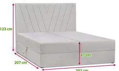 Łóżka Małżeńskie|Łóżka Ze Stelażem></noscript>MEBAS Nowoczesne łóżko kontynentalne z pojemnikiem FACE 200x200 cm