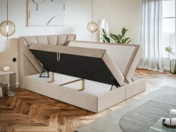 Łóżka Małżeńskie|Łóżka Ze Stelażem>Riban Nowoczesne łóżko kontynentalne 160x200 cm CELCO pojemnik na pościel