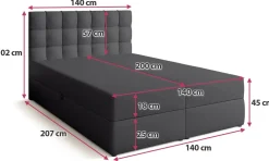 Meble Młodzieżowe|Łóżka Młodzieżowe></noscript>BROMARKT Nowoczesne łóżko kontynentalne 140x200 cm z pojemnikiem DETROIT