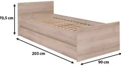 Łóżka Ze Stelażem|Łóżka Z Zagłówkiem></noscript>MARIDEX Nowoczesne łóżko młodzieżowe ze stelażem 80x200 cm COSTA dąb riviera