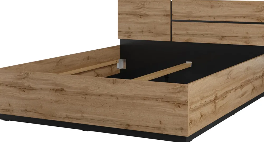Meble Młodzieżowe|Łóżka Młodzieżowe>Helvetia Nowoczesne łóżko sypialniane 160x200 cm CROSS dąb wotan