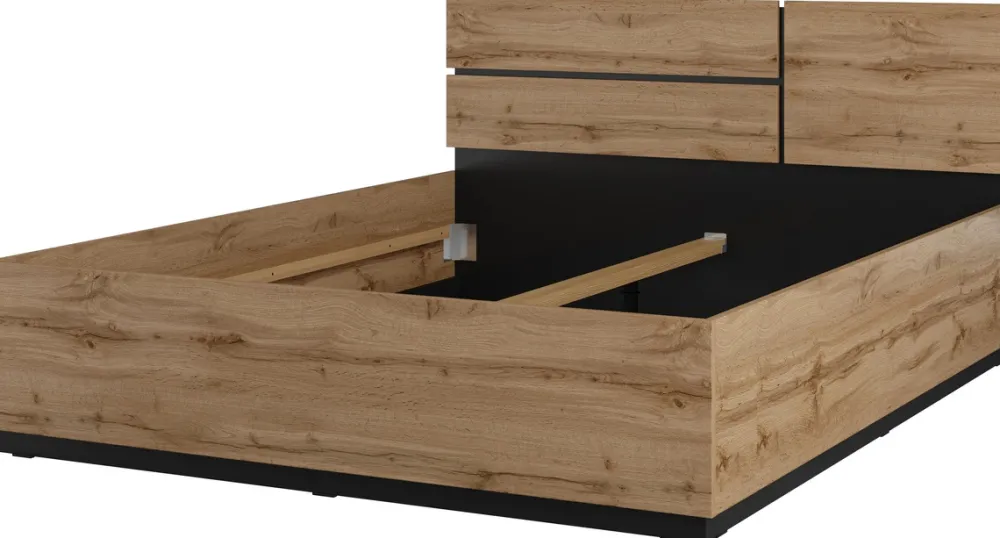 Meble Młodzieżowe|Łóżka Młodzieżowe>Helvetia Nowoczesne łóżko sypialniane 160x200 cm CROSS dąb wotan