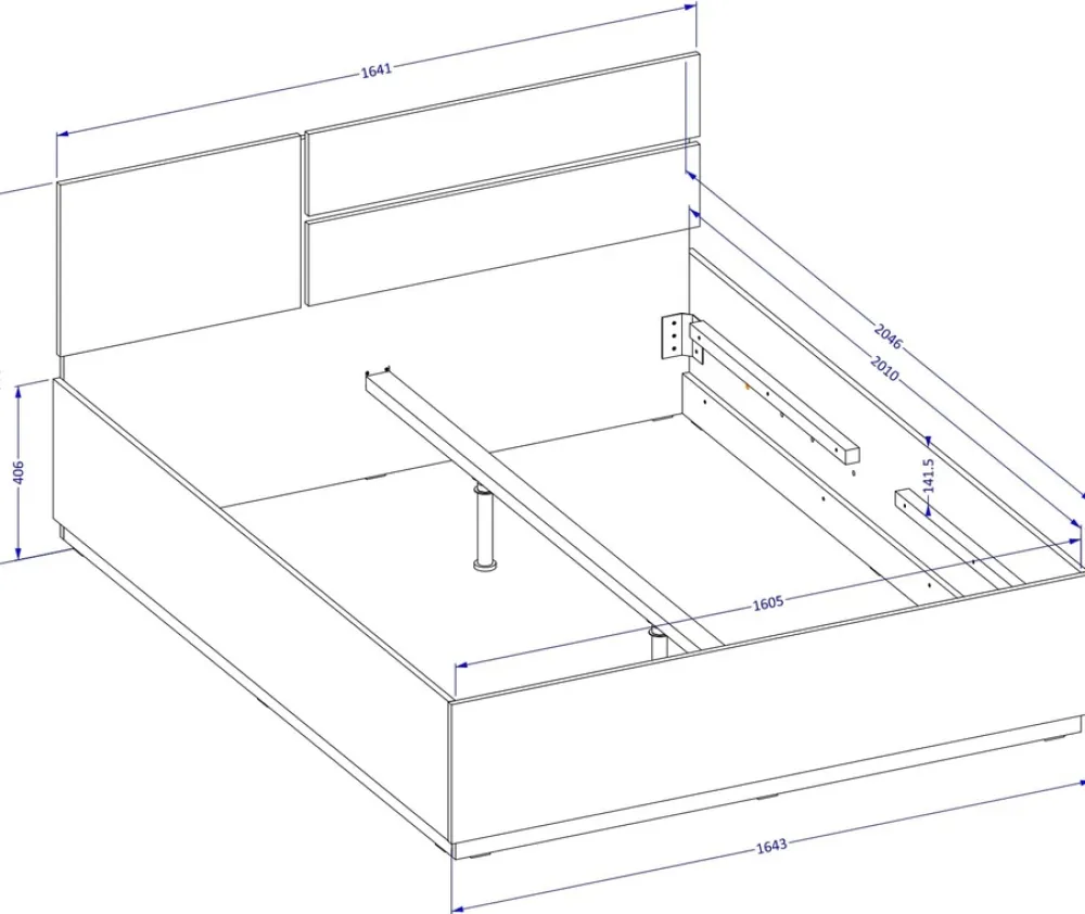Meble Młodzieżowe|Łóżka Młodzieżowe>Helvetia Nowoczesne łóżko sypialniane 160x200 cm CROSS dąb wotan