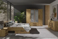 Meble Młodzieżowe|Łóżka Młodzieżowe></noscript>GiB Meble Nowoczesne łóżko 160x200 do sypialni MAXIDO dąb artisan