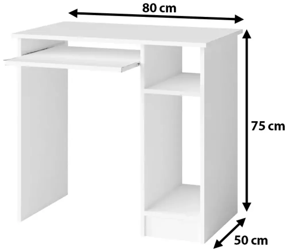 Biurka|Meble Młodzieżowe>MARIDEX Nowoczesne małe białe biurko 80 cm KAMIL