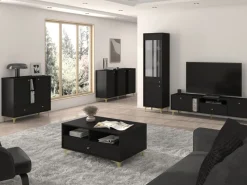 Zestawy Mebli Do Salonu>Lempert Nowoczesne meble do salonu TOKEN czarny grafit