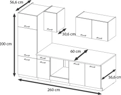 Meble Kuchenne></noscript>Lempert Nowoczesne meble kuchenne 260 cm TONY matera