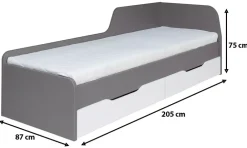 Łóżka Młodzieżowe|Łóżka Dziecięce></noscript>MARIDEX Nowoczesne młodzieżowe łóżko z szufladami 80x200 cm ZENTO