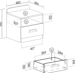 Zestawy Mebli Dziecięcych></noscript>DOLMAR Nowoczesne szafka nocna do pokoju dziecięcego 45 cm LUMINOUS biały