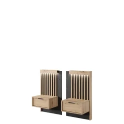 Meble Młodzieżowe|Zestawy Mebli Do Sypialni>LASKI Nowoczesne szafki nocne z szufladami TERAMO dąb artisan antracyt