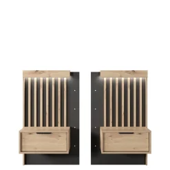 Meble Młodzieżowe|Zestawy Mebli Do Sypialni></noscript>LASKI Nowoczesne szafki nocne z szufladami TERAMO dąb artisan antracyt