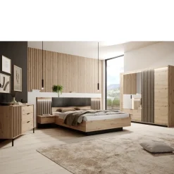 Meble Młodzieżowe|Zestawy Mebli Do Sypialni></noscript>LASKI Nowoczesne szafki nocne z szufladami TERAMO dąb artisan antracyt