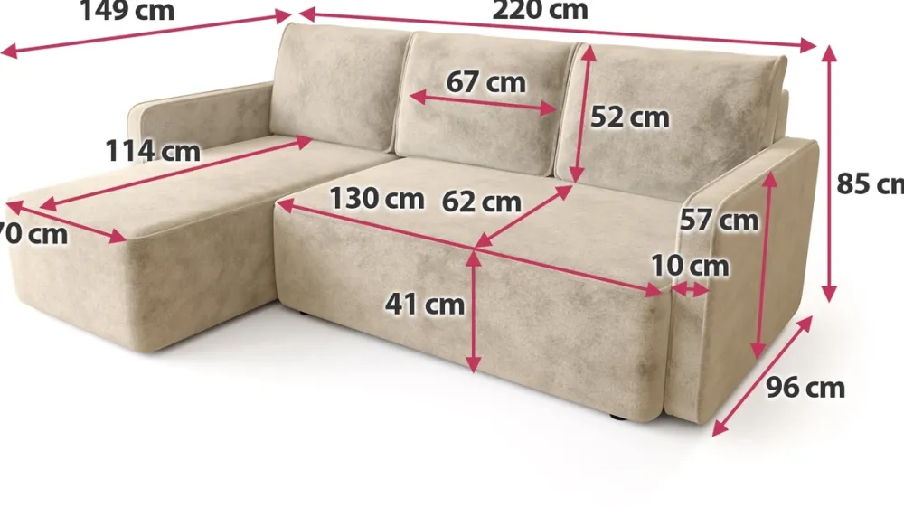 Meble Dla Dzieci|Meble Młodzieżowe>BROMARKT Nowoczesny beżowy narożnik z funkcją spania do salonu QULIO