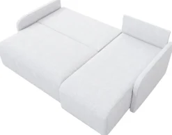 Narożniki>IZABELLA MEBLE Nowoczesny brązowy narożnik z funkcją spania boucle MALEN