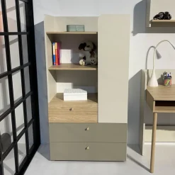 Zestawy Mebli Młodzieżowych></noscript>JUREK Nowoczesny duży regał młodzieżowy z szufladami 80 cm YOKO